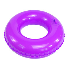 Purple Lifebuoy Ring 3d icon in cartoon plastic style minimal isolated on transparent white background