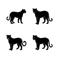 black silhouettes of Cougar 