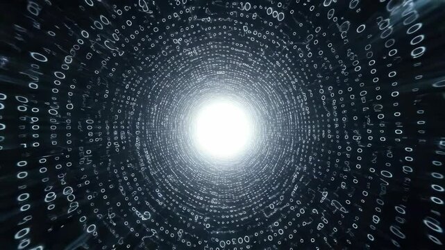 Abstract Tunnel of Binary Code