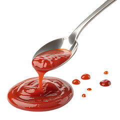 Ketchup Splash 3d icon in cartoon plastic style minimal isolated on transparent white background
