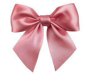 A large, elegant, rose-pink satin bow