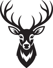 Naklejka premium Mountain Deer SVG – Wild Forest Silhouette for Rustic CraftsStag in the Mountains – Outdoor Wildlife Clipart for DecorDeer and Pine Trees SVG – Majestic Buck Design for DIY ProjectsWild Deer Sil