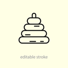 Kids pyramid icon. Toy pyramid for kids. Baby's development toys. Vector
