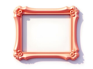 Pink decorative photo frame with classic floral details, feminine and elegant look. Generative AI