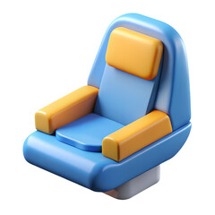 Armchair Furniture 3d icon in cartoon plastic style minimal isolated on transparent white background