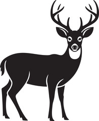 Fototapeta premium Mountain Deer SVG – Wild Forest Silhouette for Rustic CraftsStag in the Mountains – Outdoor Wildlife Clipart for DecorDeer and Pine Trees SVG – Majestic Buck Design for DIY ProjectsWild Deer Sil