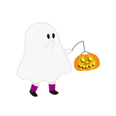お化けの仮装をしたハロウィンのイラスト