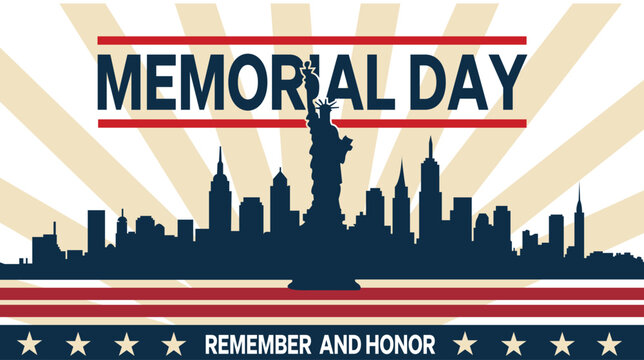 Memorial Day - Remember and honor with USA flag, Vector illustration. Memorial Day concept vector illustration.
