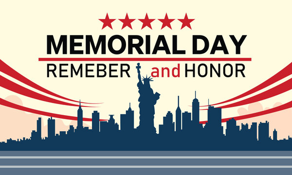 Memorial Day - Remember and honor with USA flag, Vector illustration. Memorial Day concept vector illustration.
