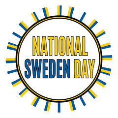 Celebrating national sweden day badge