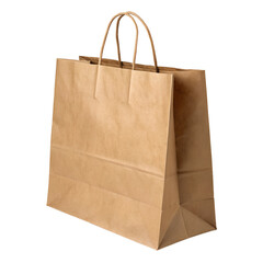 Paper Shopping Bag 3d icon in cartoon plastic style minimal isolated on transparent white background