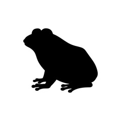 Frog silhouette vector flat illustration design.