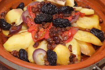 Moroccan Tajine Close-up, Fresh Homemade Tagine