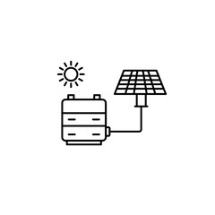 Solar panel connected to energy storage battery for smart home efficiency  