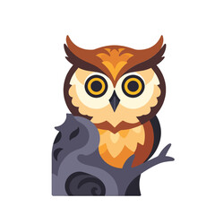Obraz premium Owl-and-Squirrel-Cartoon-Illustration-Vector-Graphic-Design