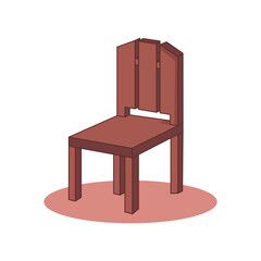 wood chair design vector isolated