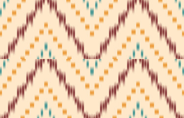 Geometric ethnic oriental ikat seamless pattern  color oriental. Aztec ornament print. Design for background ,curtain, carpet, wallpaper, clothing, wrapping, Batik, vector illustration.
