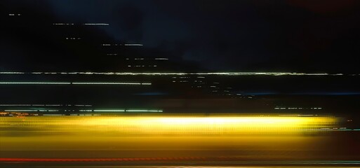 Selective focus photography. A frame in motion. Abstract background. Colorful image. Long shutter speed. Light streaks. Movement of transportation. Shooting from transportation. Blurred image.