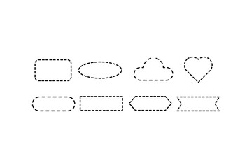 Collection of Dotted Line Shapes stitches