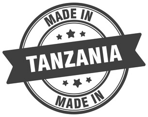 Made in Tanzania round sign. Made in Tanzania stamp.