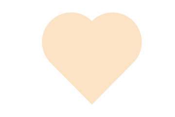 hardBisque1 color heart on white background. Representation of love.
