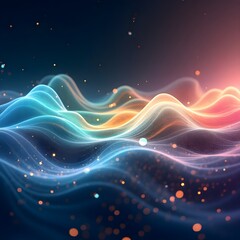 Fototapeta premium Vibrant Electric Digital Plasma Field Abstract Undulating Waves of Light and Color