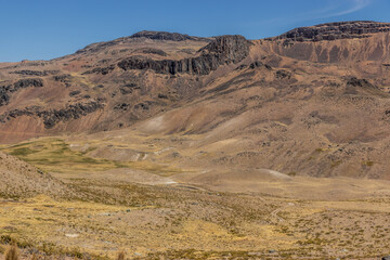 Mountain landscape near Mismi volcano, Peru