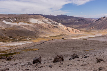 Mountain landscape near Mismi volcano, Peru