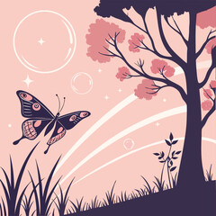 butterflies and flowers