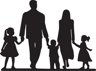 silhouette of family