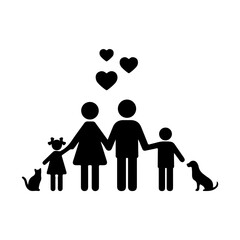 family silhouettes vector