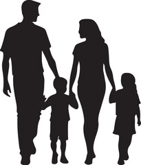 silhouette of a family
