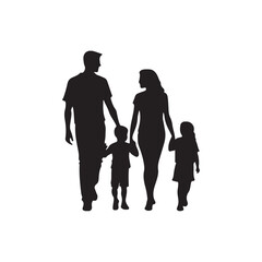 silhouettes of family