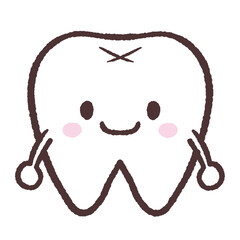 かわいい健康な歯のイラスト