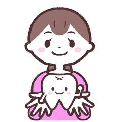 歯を見せる女性のイラスト