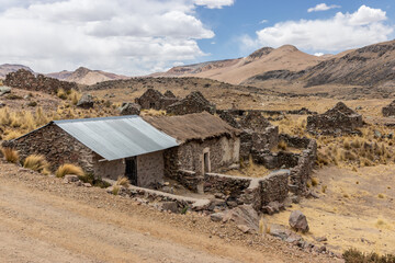 Ruins of Ran Ran village near Mismi volcano, Peru