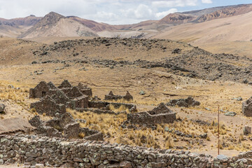 Ruins of Ran Ran village near Mismi volcano, Peru
