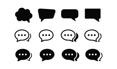 Social media message sign. Blue Text Message icon set in line style. Chat message symbol, Vector eps 10