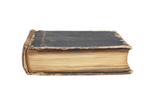 Ancient Knowledge: A weathered, antique book rests, its pages aged with the wisdom of countless reads, whispering tales of times long past. The worn cover, testament to stories held within.