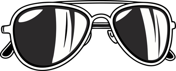 Classic Aviator Sunglasses Illustration