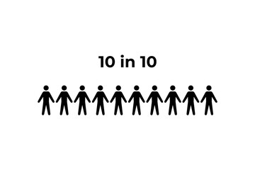 10 in 10 Representation of a Proportion human figure icon statistic prevalence