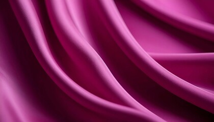 Obraz premium Rich pink fabric drapes in soft, flowing folds, creating a textured surface with gentle curves. 