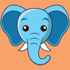 Naklejka premium Elephant head silhouette 