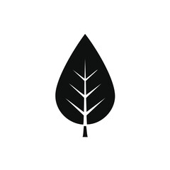 Simple black leaf icon nature symbol ecology design