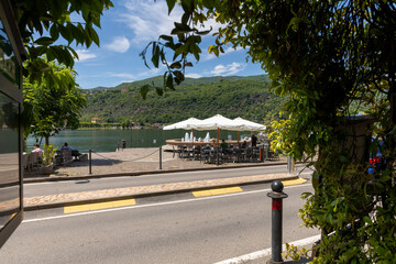 Landscape on Lake Ceresio, view from Porto Ceresio.