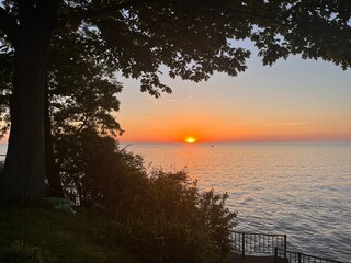 sunset over the river