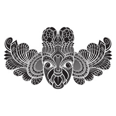 silhouette sri lankan devil mask isolated on white vector icon