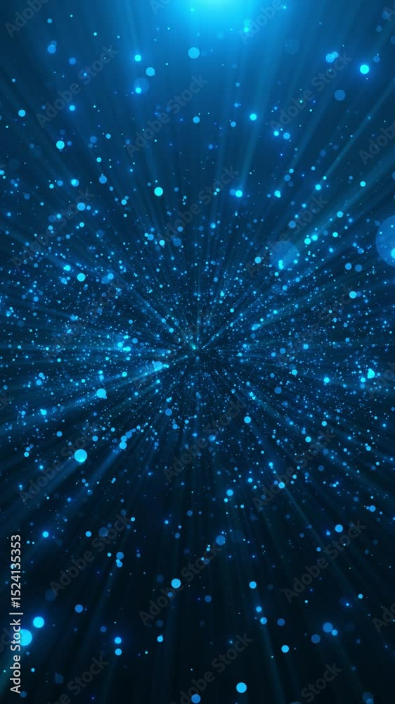 Wall mural abstract cyber big data flow particles. flow artificial intelligence with lines visualization. block