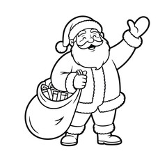 Vector illustration of a laughing Santa Claus with a Christmas smile, set on a white background