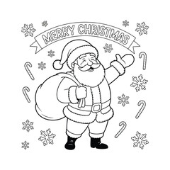 Vector illustration of a laughing Santa Claus with a Christmas smile, set on a white background